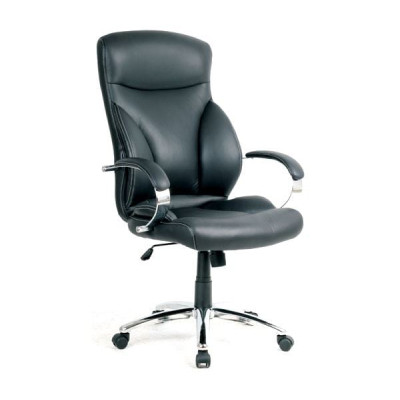 CF5300 Πολυθρόνα Διευθυντή Μέταλλο Χρώμιο, PU Μαύρο